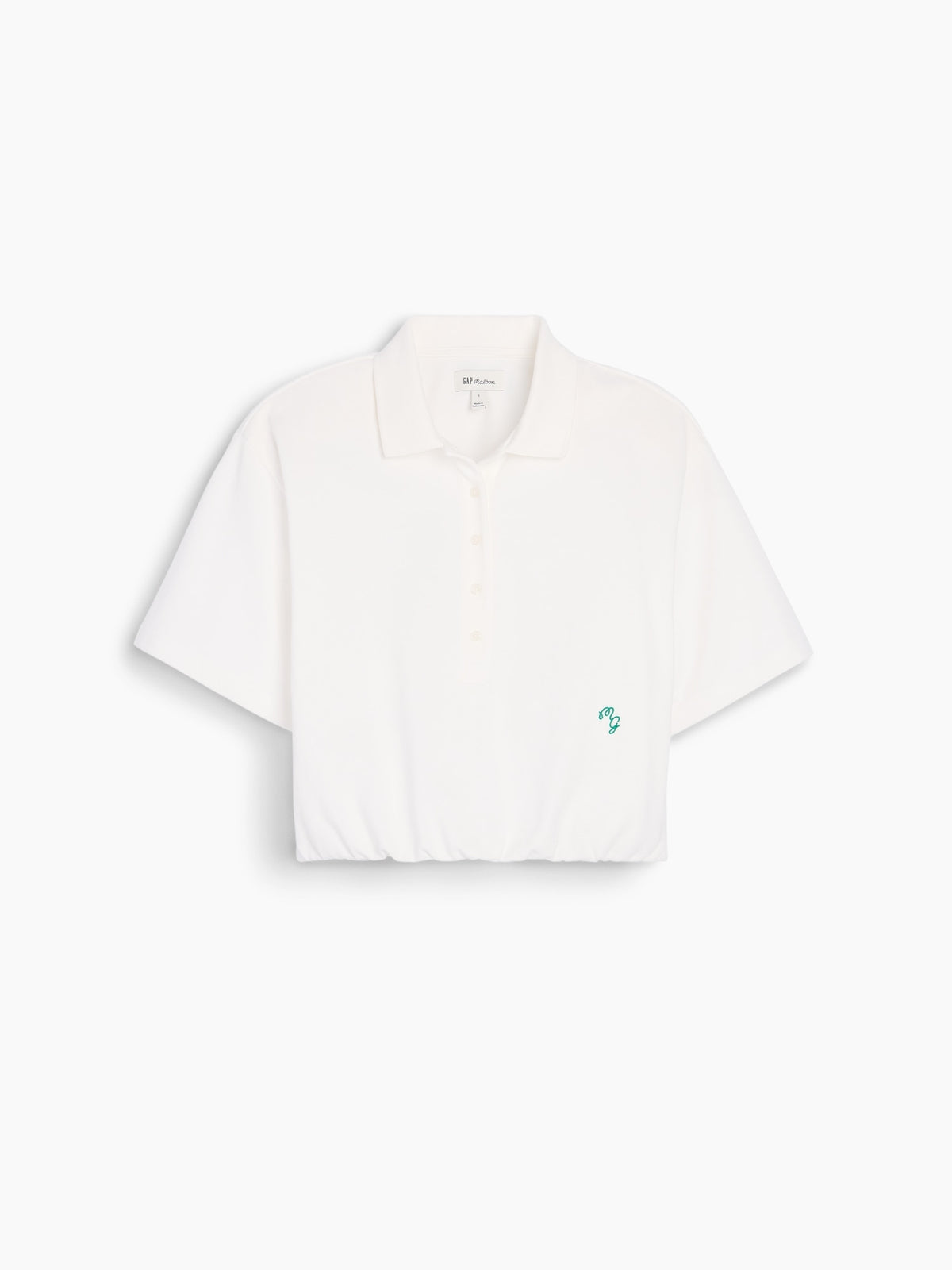 Beyaz Gap × Malbon Cinch Crop Polo T-shirt