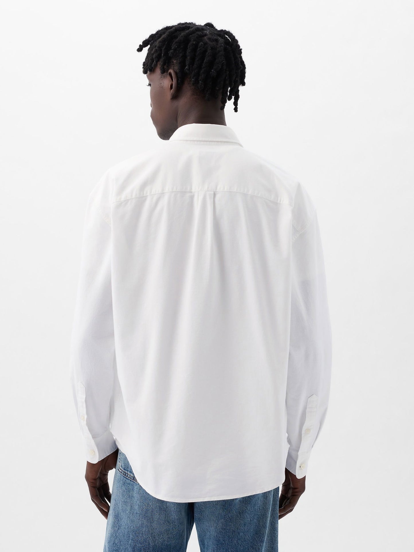 Beyaz Gap Logo Oversize Oxford Gömlek