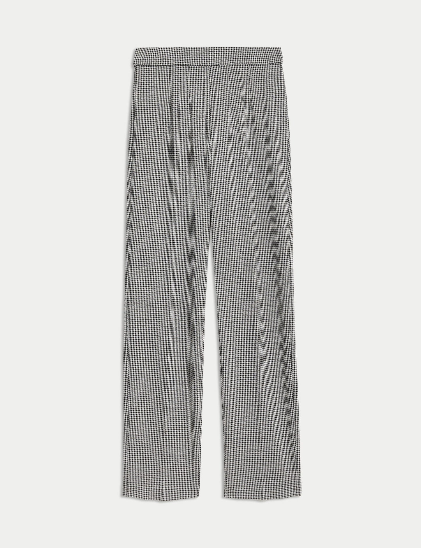 Jersey Kareli Straight Leg Pantolon