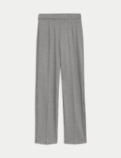 Jersey Kareli Straight Leg Pantolon