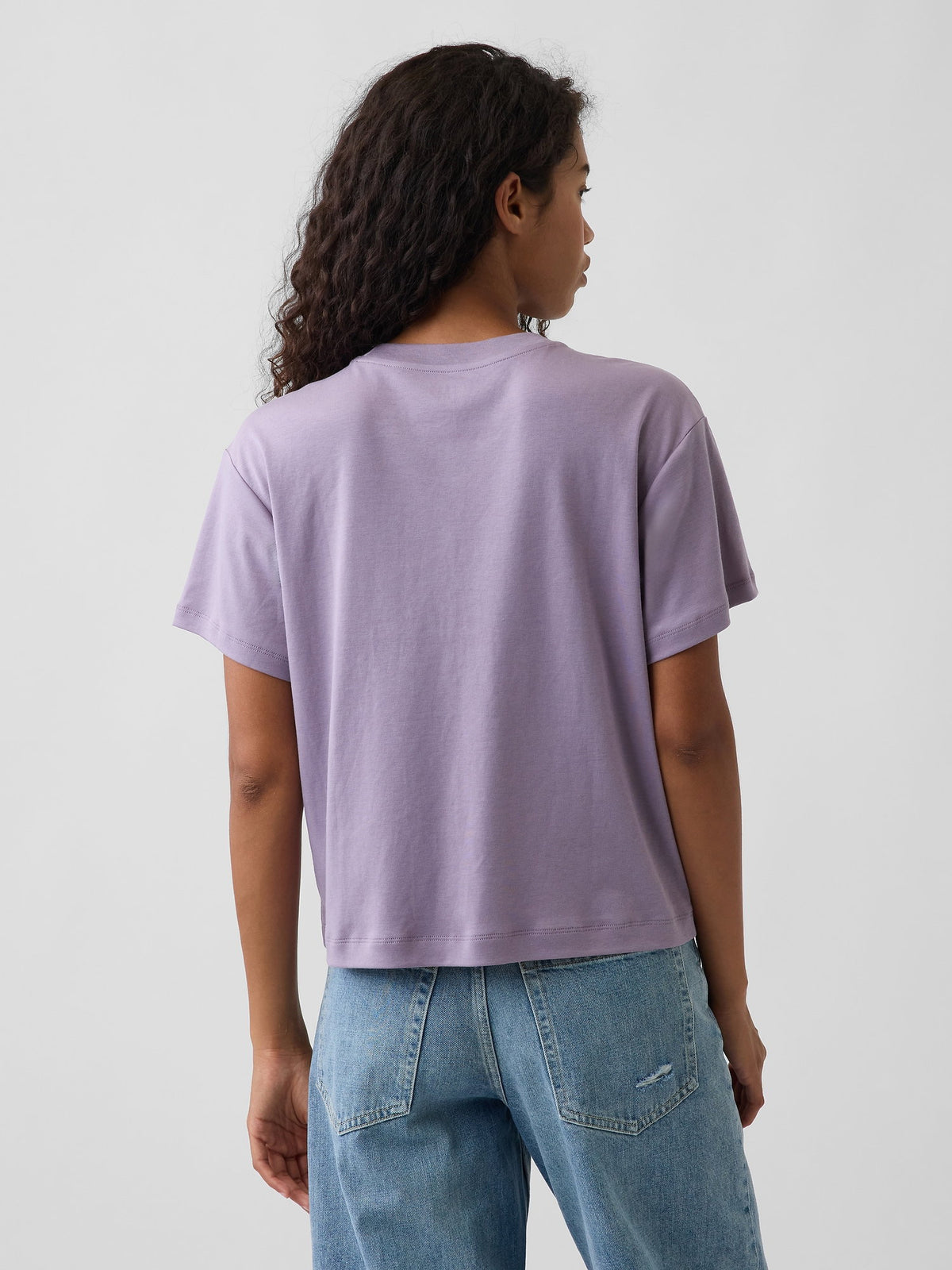 Lila Supima® Pamuk Relaxed T-shirt