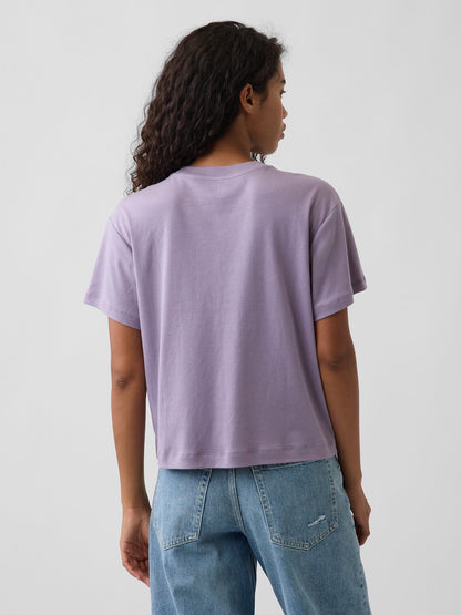 Lila Supima® Pamuk Relaxed T-shirt