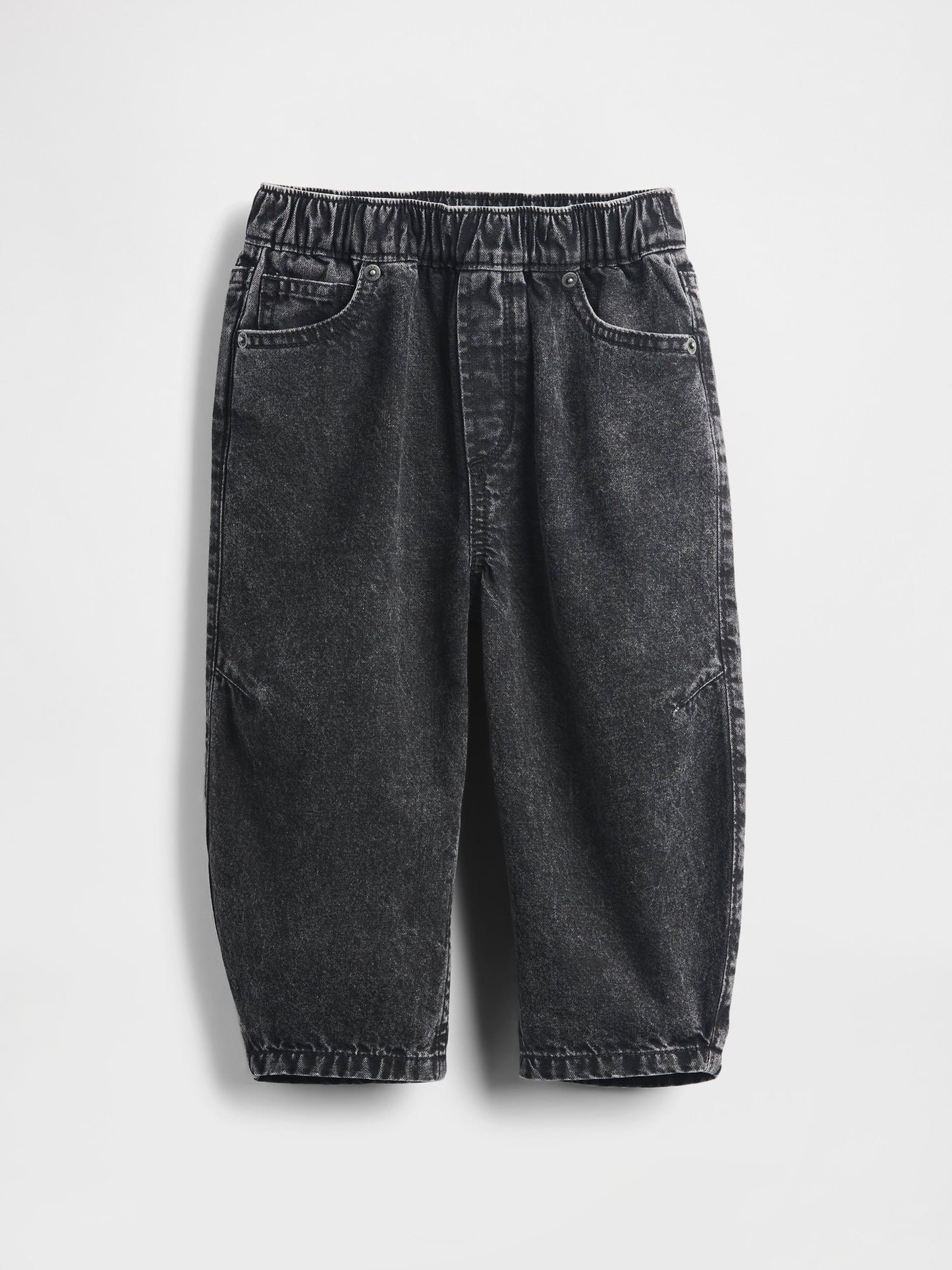 Bej Pull-on Barrel Jean Pantolon