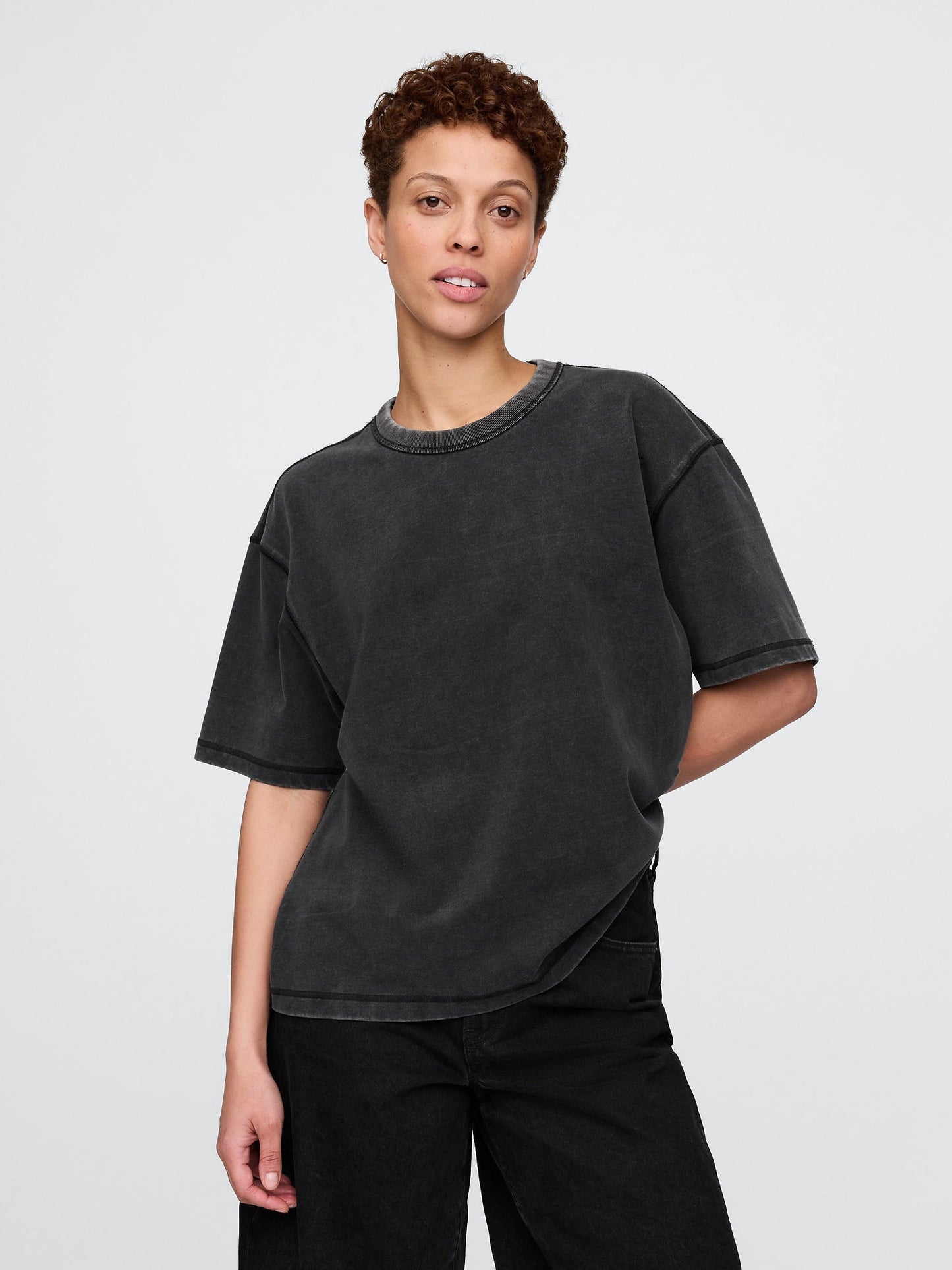 Gri Heavyweight Crop T-shirt