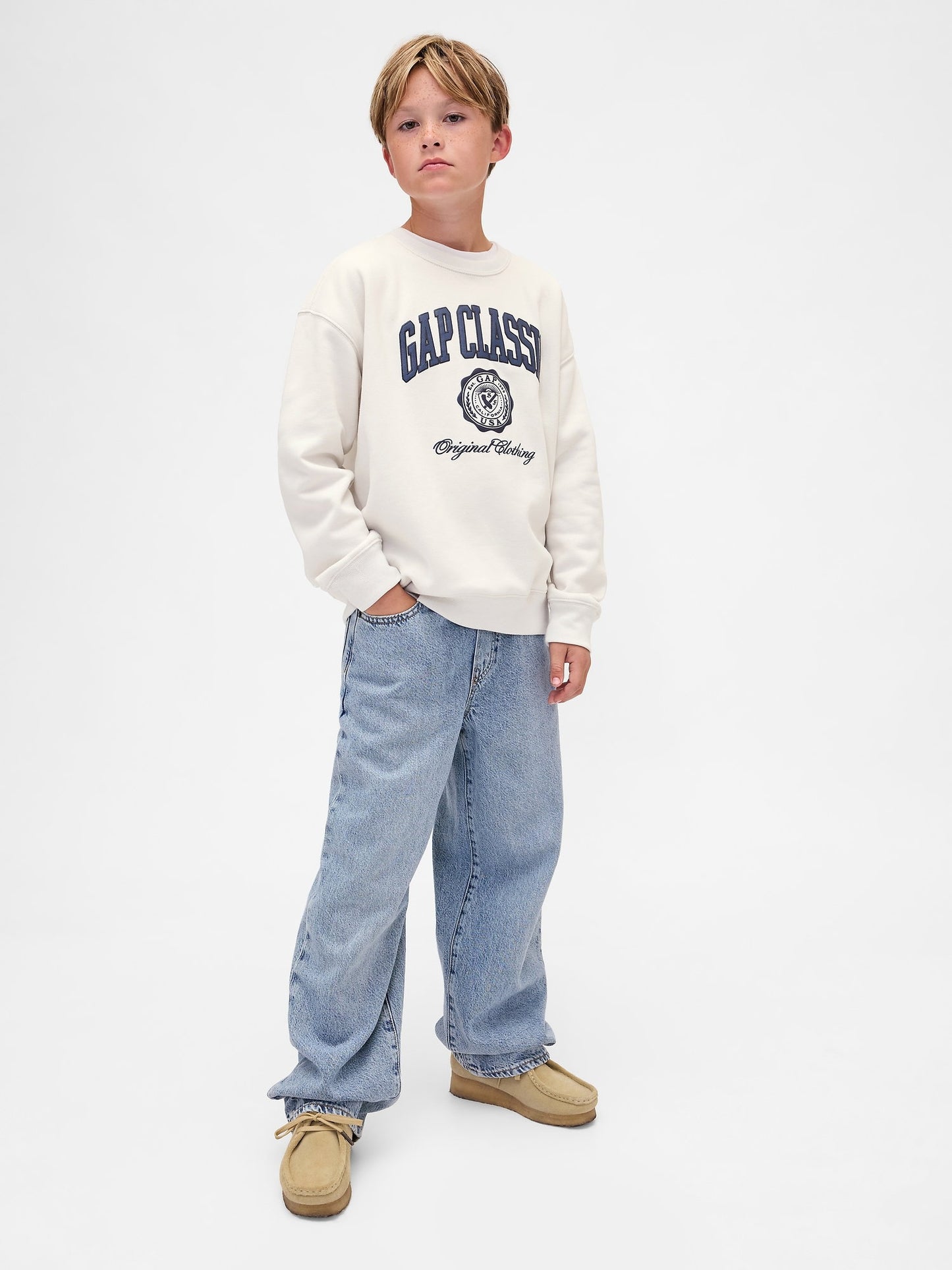 Beyaz Vintagesoft Relaxed Logo Sweatshirt