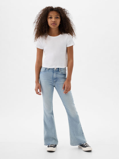 Açık Mavi High Rise '70s Flare Jean Pantolon