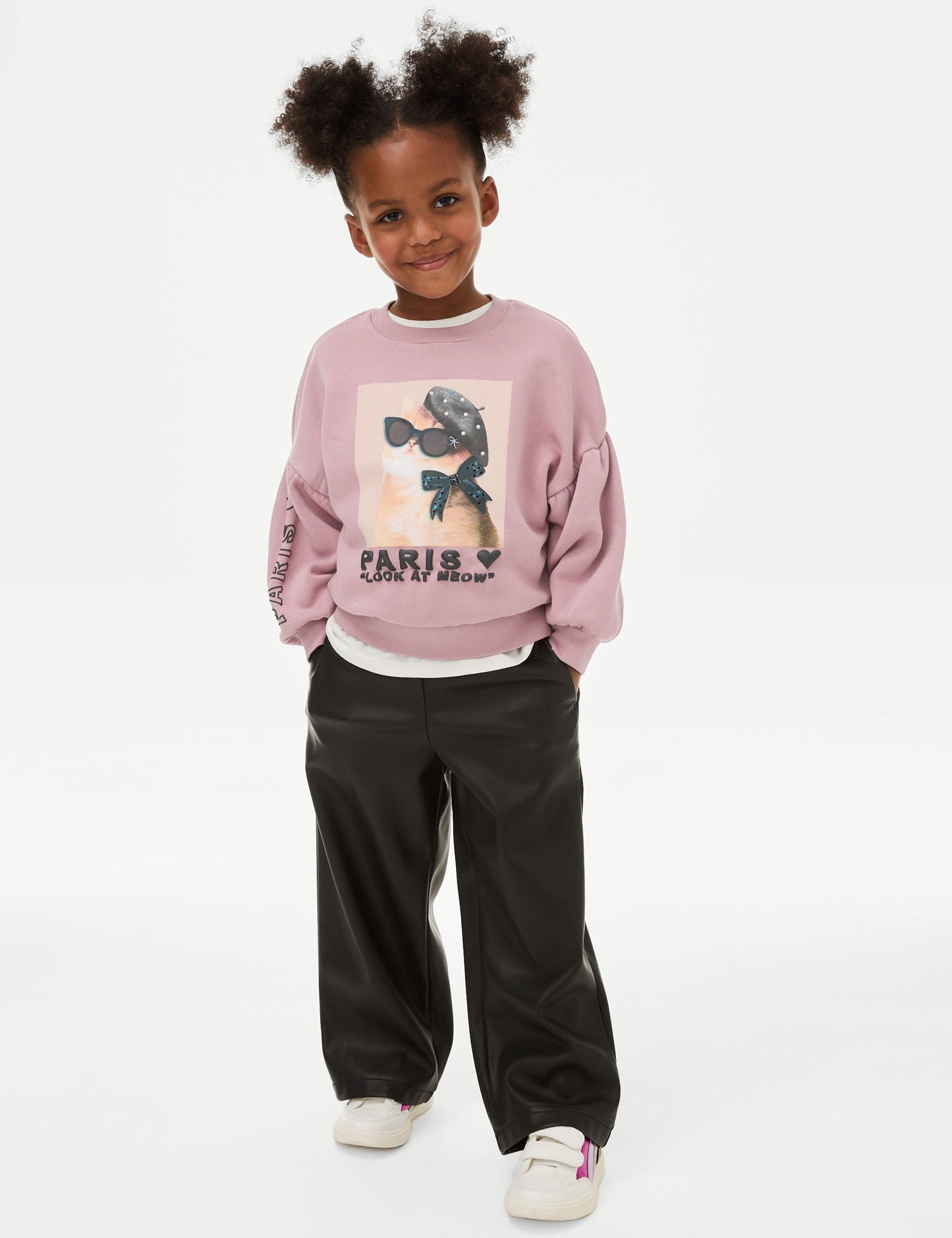 Paris Kedi Desenli Sweatshirt (2-10 Yaş)