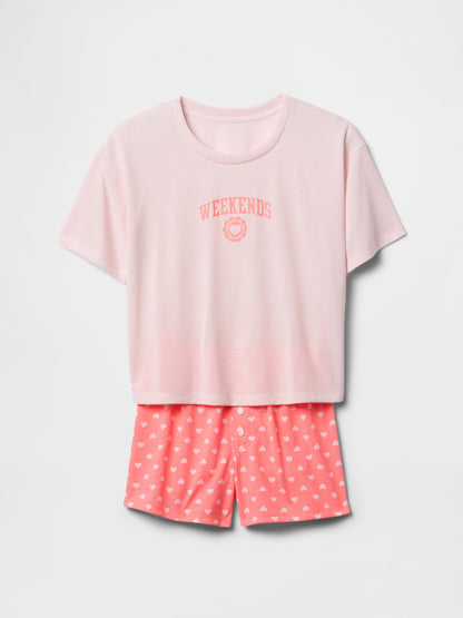 Pembe Poplin Pijama Takımı