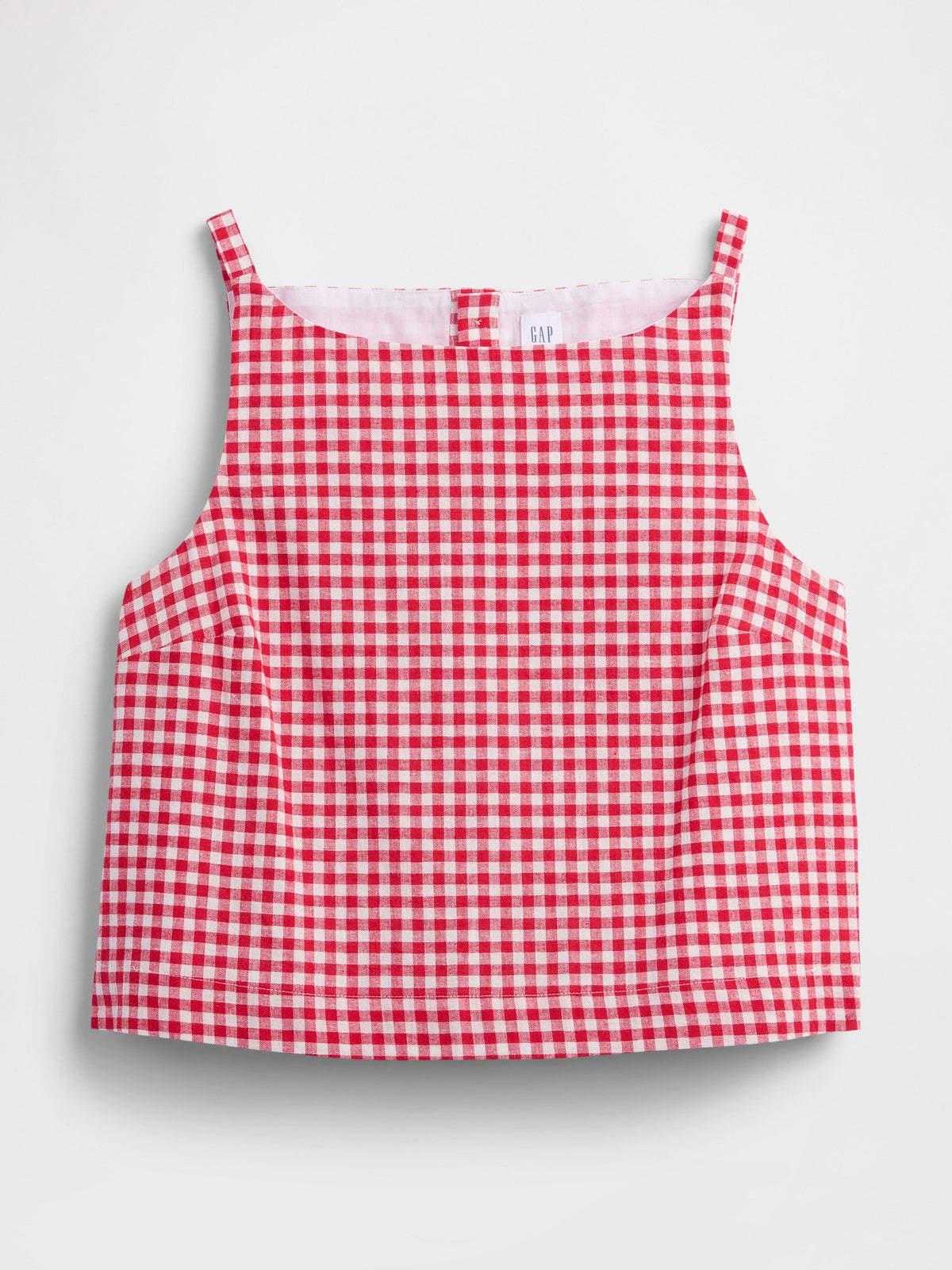 Kırmızı Keten Karışımlı Apron Bluz