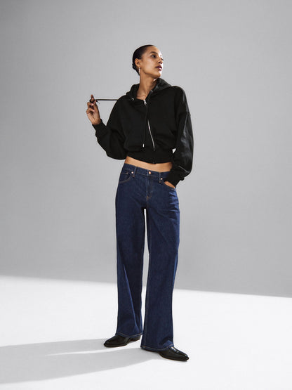 Koyu Mavi Low Rise '90s Jean Pantolon