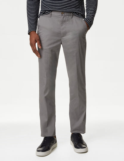 Regular Fit Hafif Dokulu Chino Pantolon