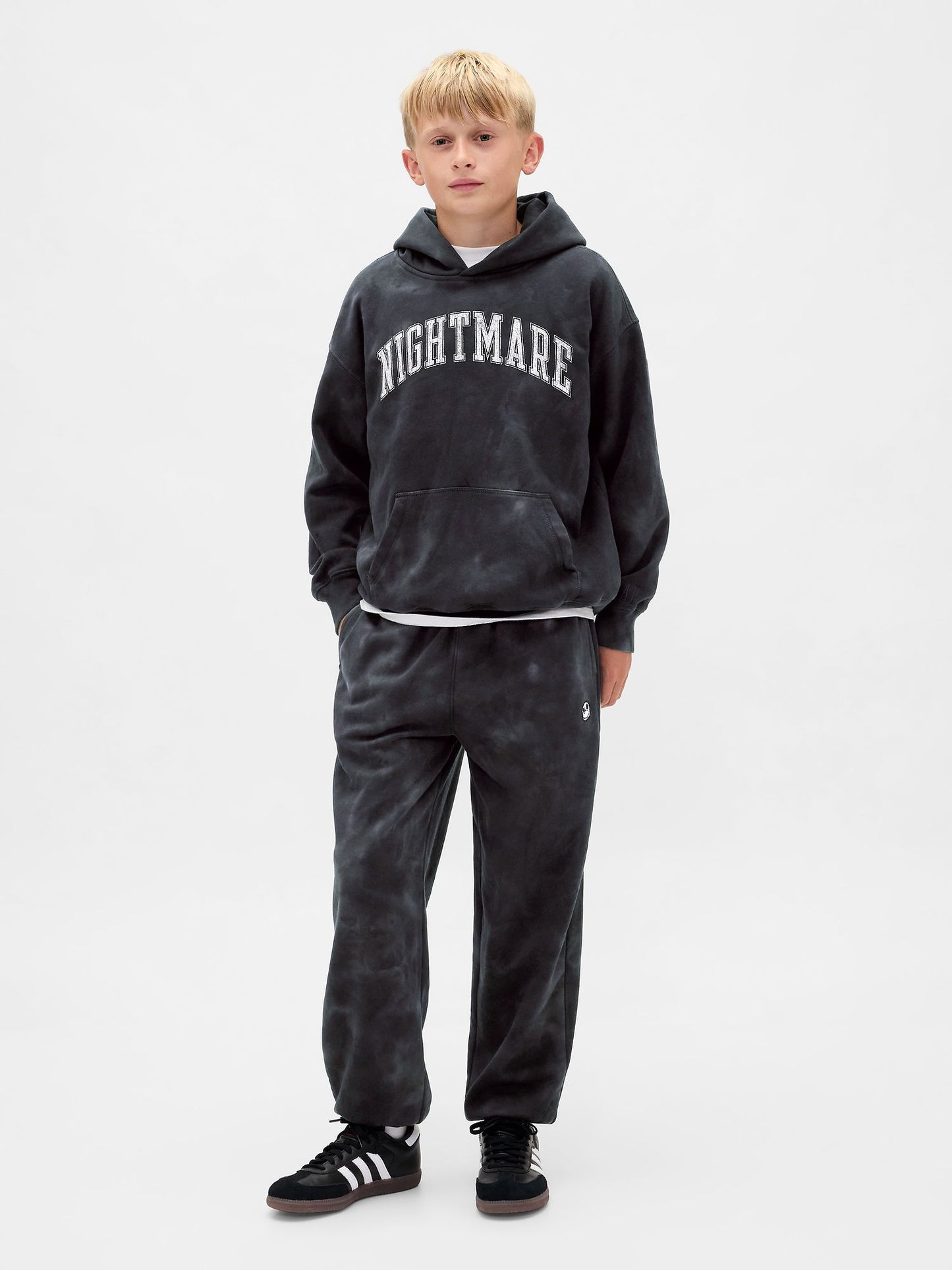 Siyah Gap × Disney Tim Burton’s The Nightmare Before Christmas Vintagesoft Grafik Sweatshirt