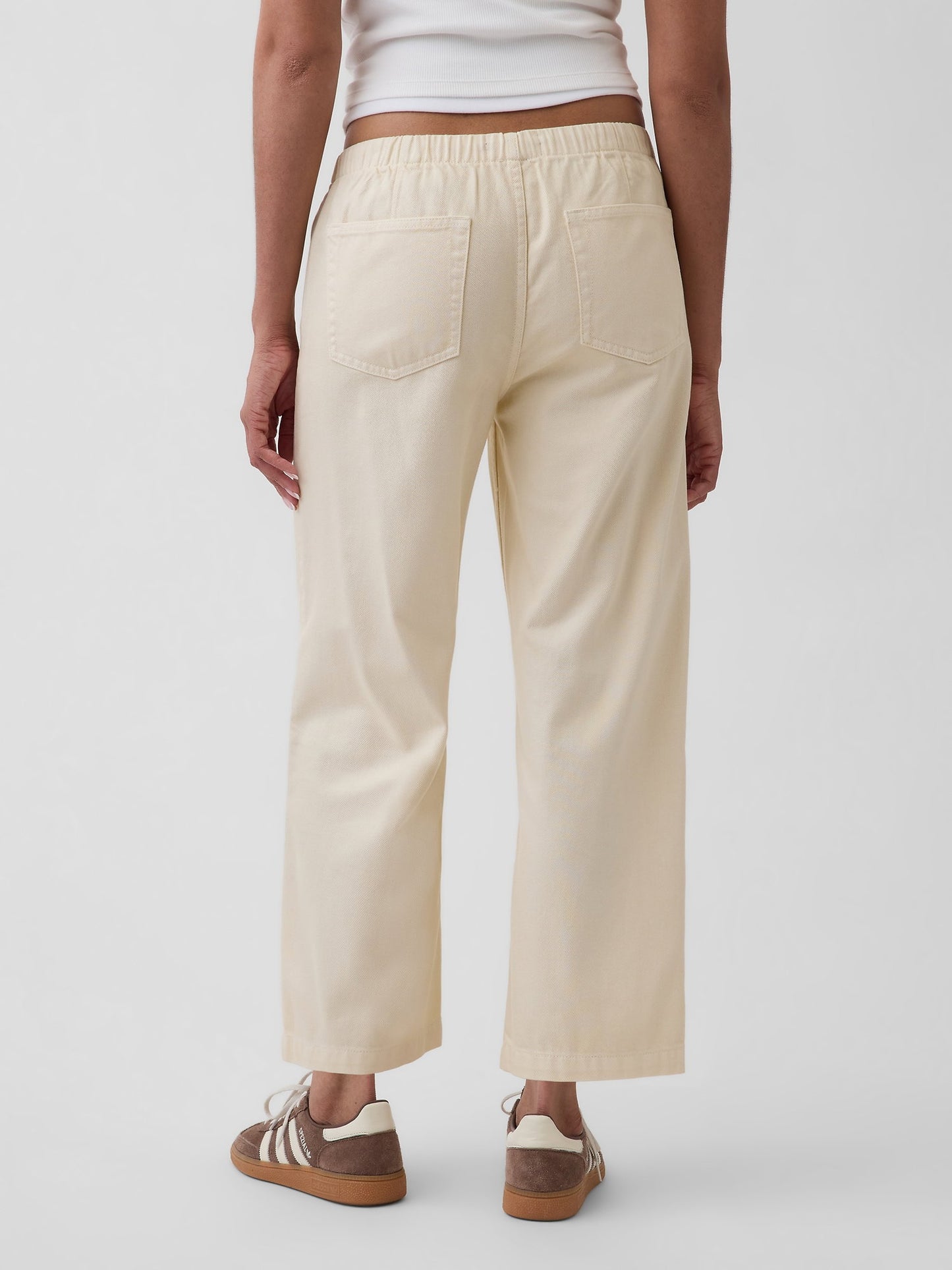 Krem Low Rise Ultrasoft '90s Loose Easy Crop Jean Pantolon
