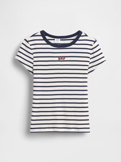 Kırık Beyaz Işlemeli Fitilli T-shirt