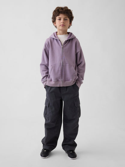 Mor Vintagesoft Relaxed Fermuarlı Sweatshirt