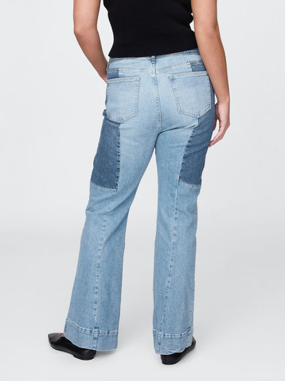 Mavi High Rise Patchwork '70s Flare Jean Pantolon