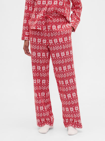 Kırmızı Flannel Pull-on Pijama Altı