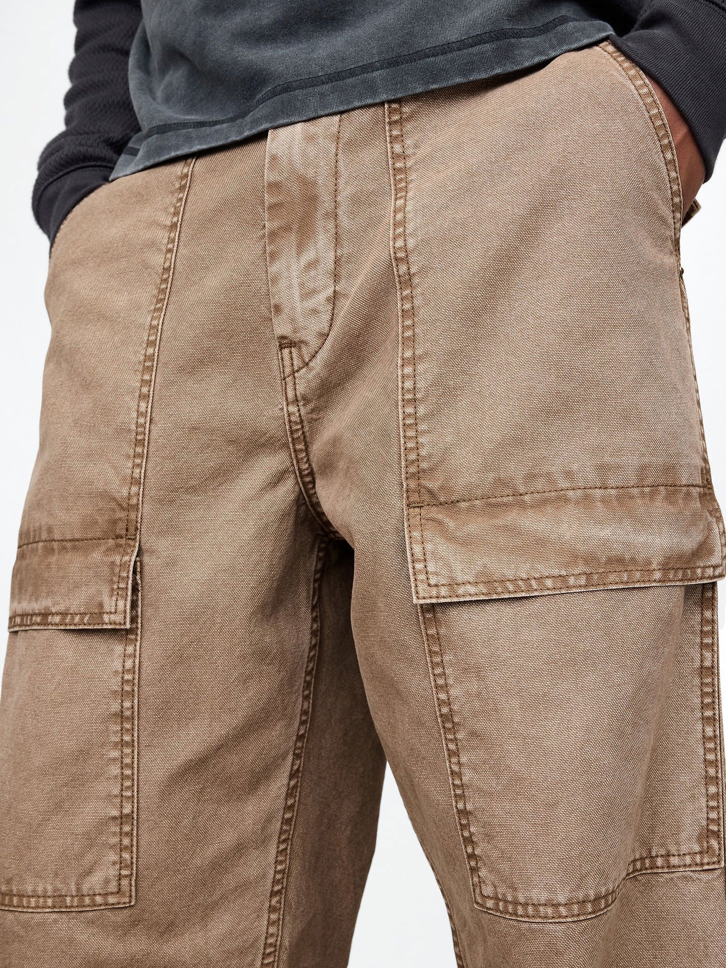 Bej Baggy Utility Jean Pantolon