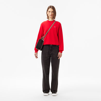 Lacoste Kadın Relaxed Fit Bisiklet Yaka Kırmızı Sweatshirt