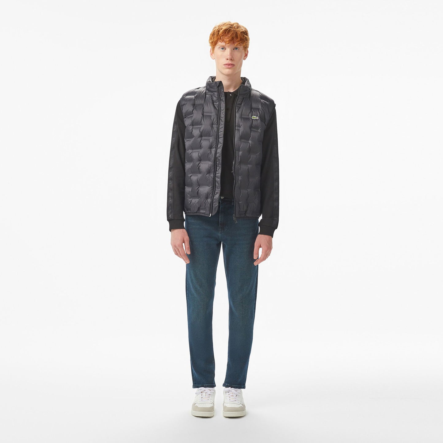 Lacoste Erkek Dik Yaka Siyah Yelek