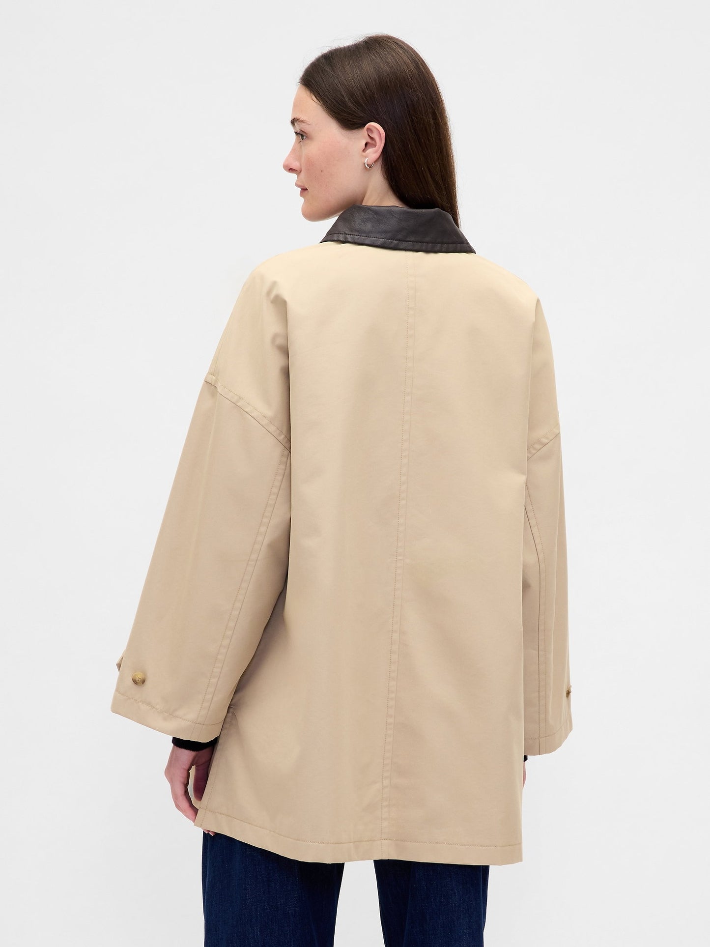 Krem Twill Oversized Trençkot