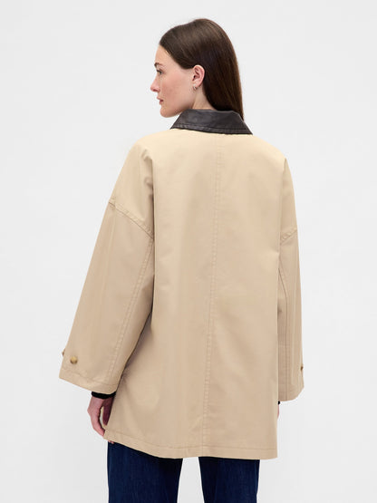 Krem Twill Oversized Trençkot