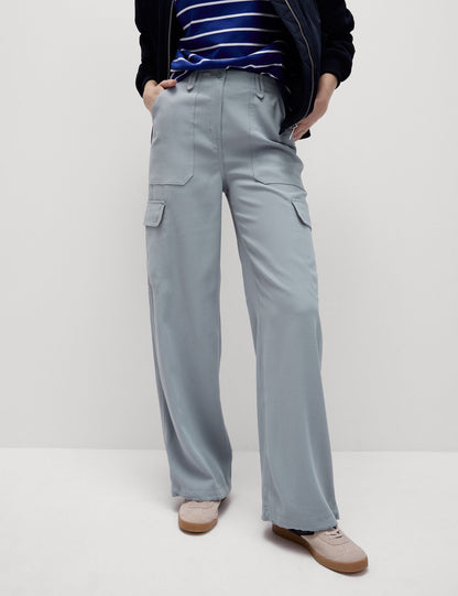 Relaxed Fit Wide Leg Kargo Pantolon