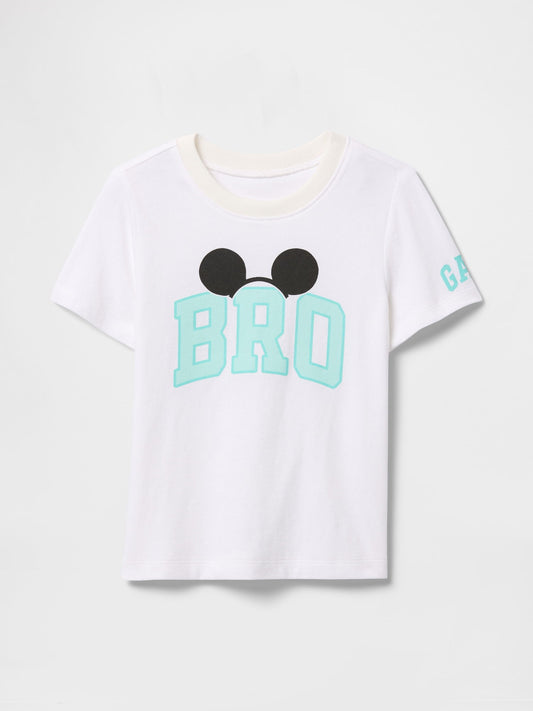 Beyaz Disney Lil' Bro Grafik T-shirt
