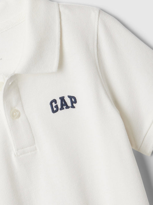 Beyaz Gap Logo Polo Yaka T-shirt