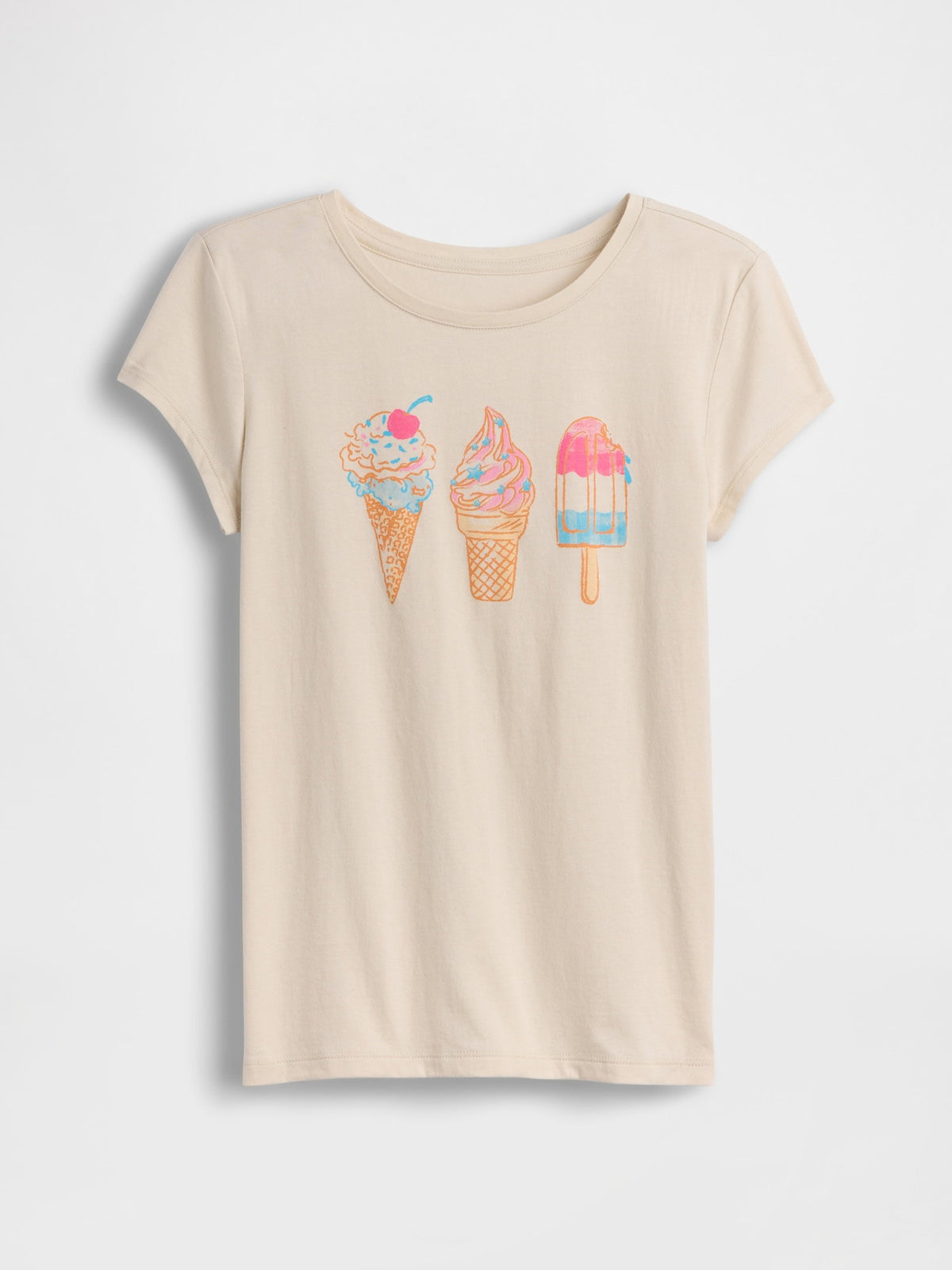 Bej Grafik Baskılı T-shirt (2’li)