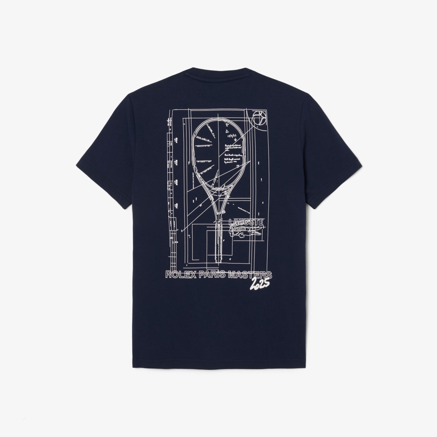 Lacoste X Rolex Paris Unisex Regular Fit Bisiklet Yaka Lacivert T-shirt