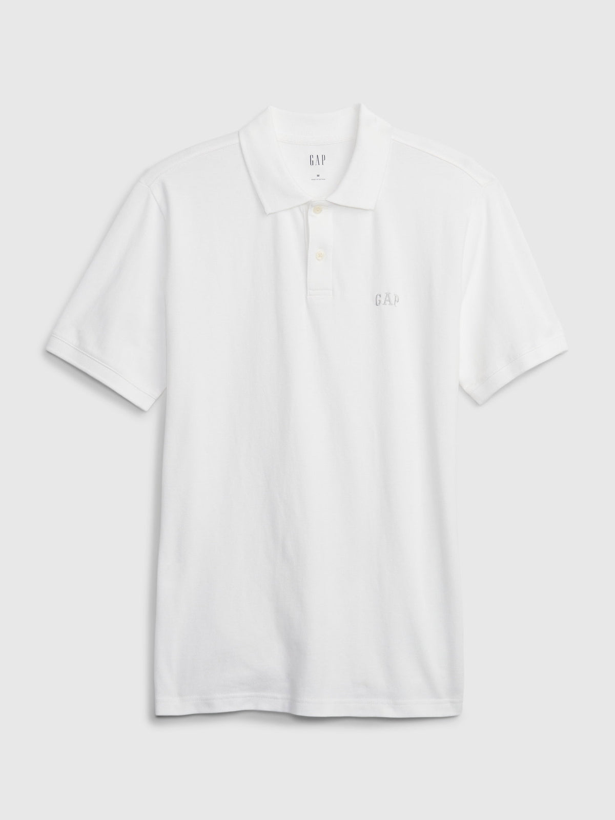 Beyaz Gap Logo Piqué Polo Yaka T-shirt