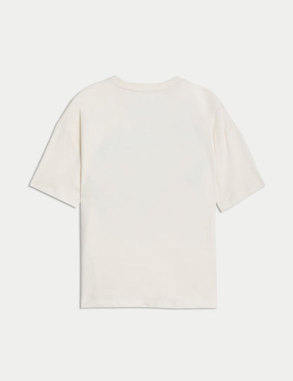 Saf Pamuklu Kısa Kollu T-shirt (6-16 Yaş)
