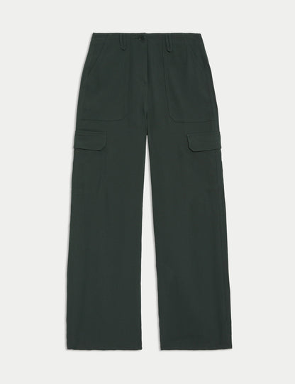 Relaxed Fit Wide Leg Kargo Pantolon
