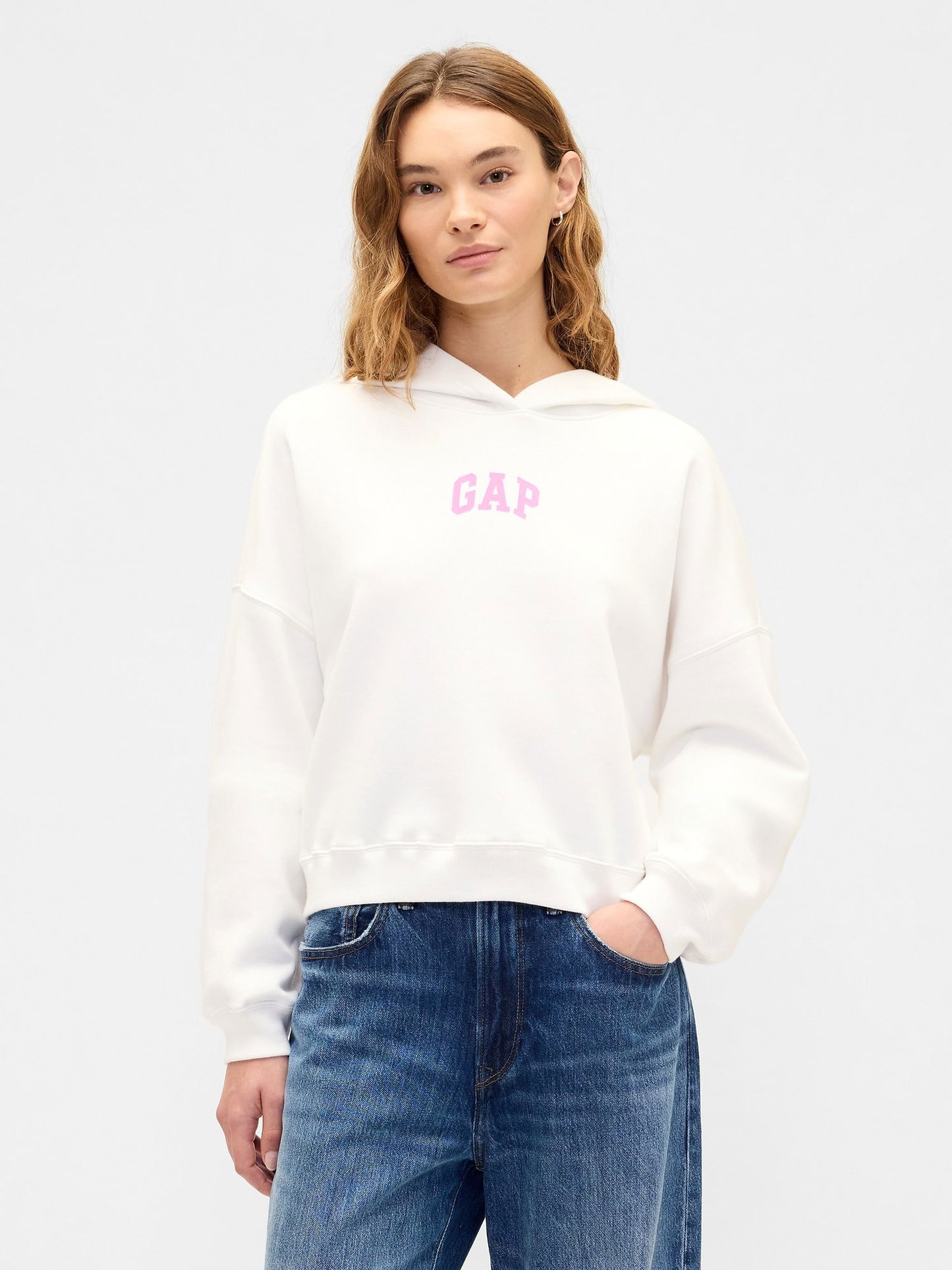 Beyaz Relaxed Gap Logo Fleece Sweatshirt