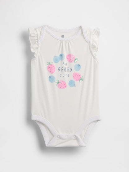 Kırık Beyaz First Favorites Grafik Baskılı Bodysuit