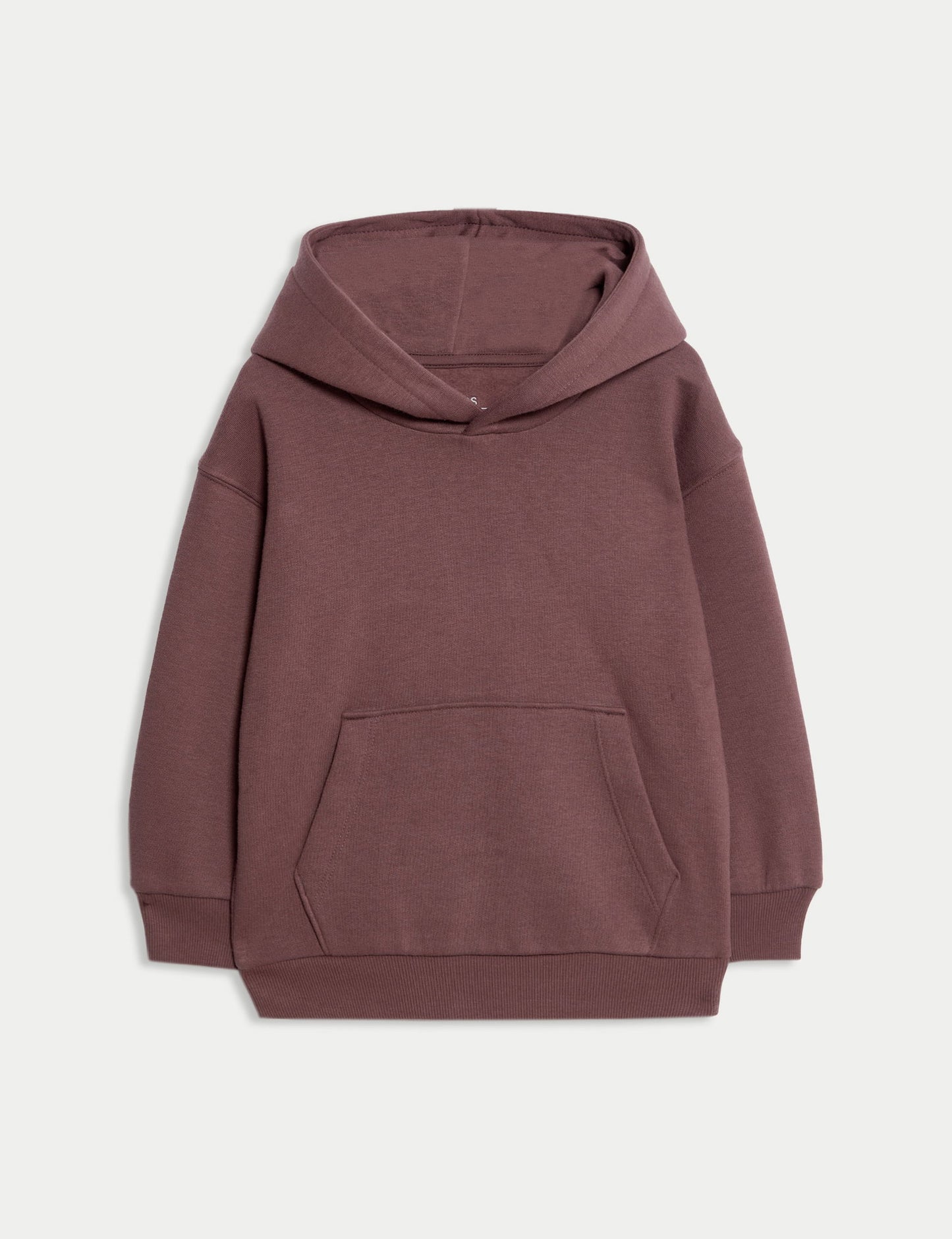 Pamuk Karışımlı Düz Kapüşonlu Sweatshirt