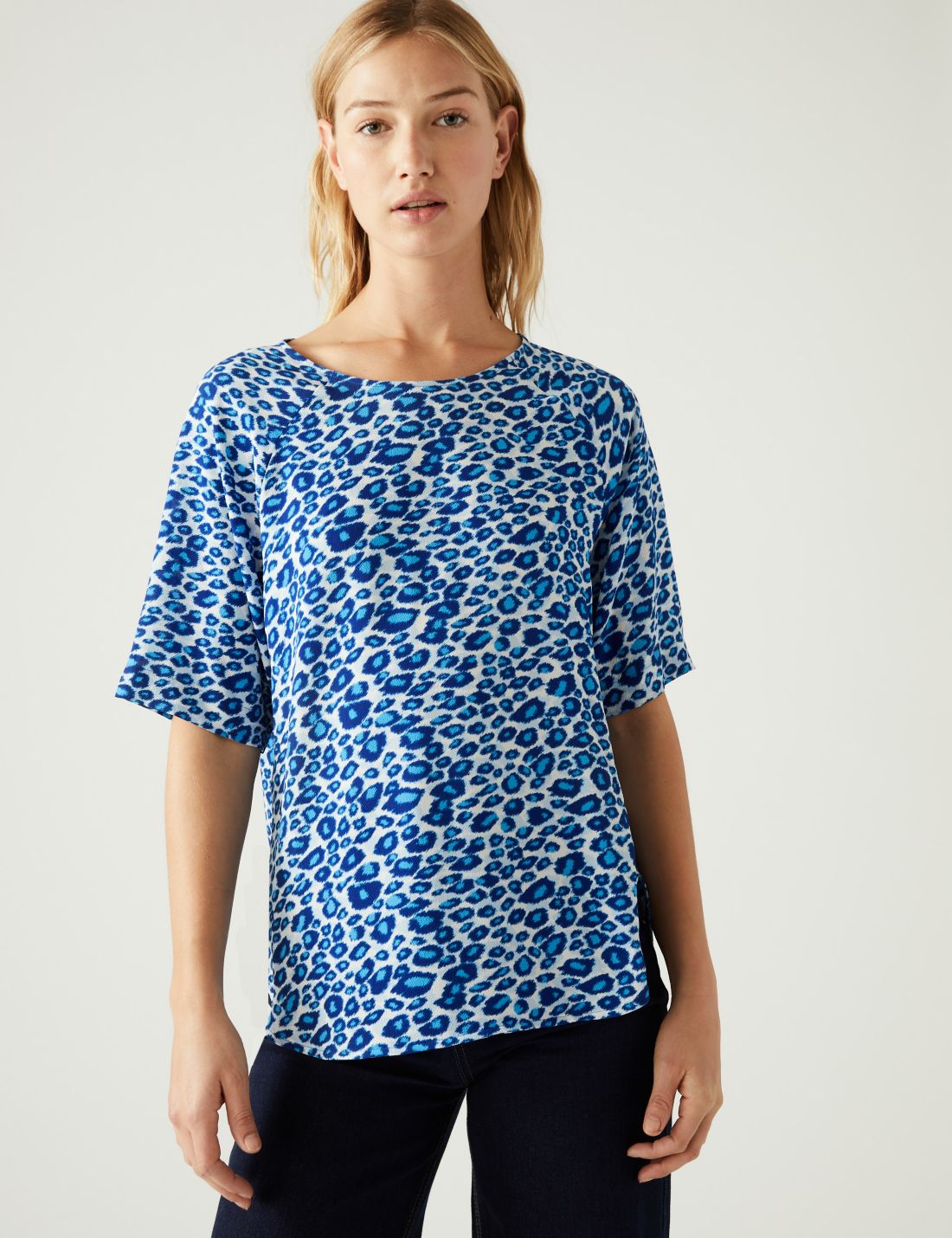Regular Fit Kısa Kollu Bluz