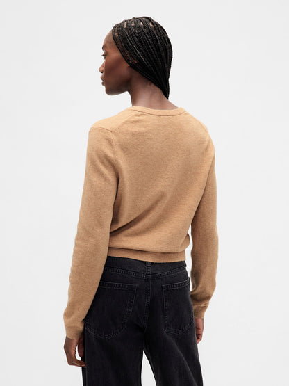 Camel Cashsoft Crop Hırka