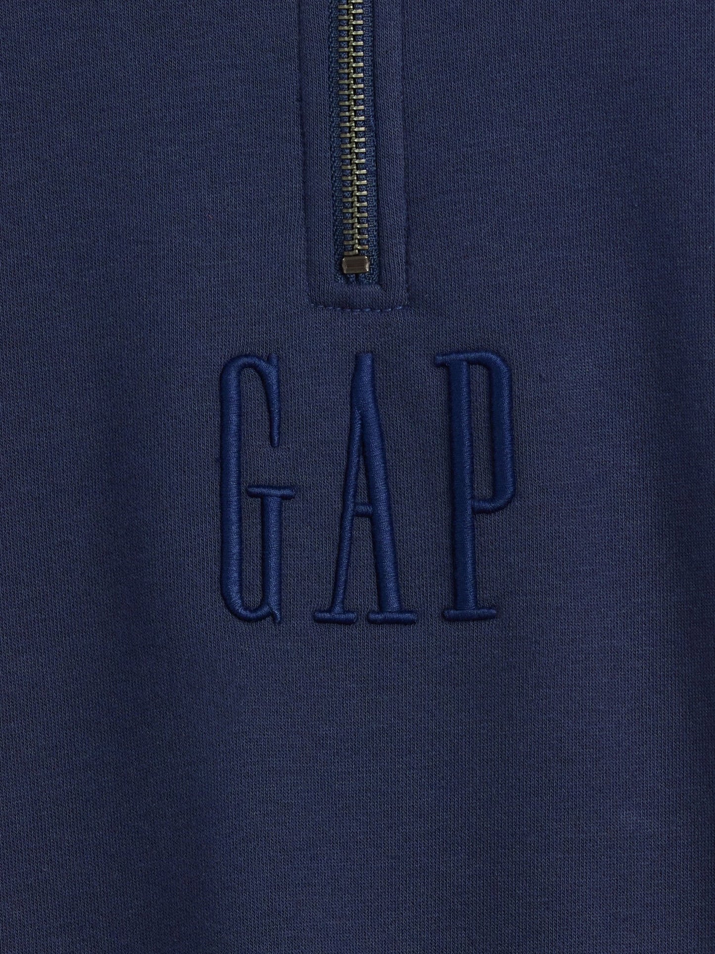 Lacivert Heavyweight Oversized Logo Yarım Fermuarlı Sweatshirt