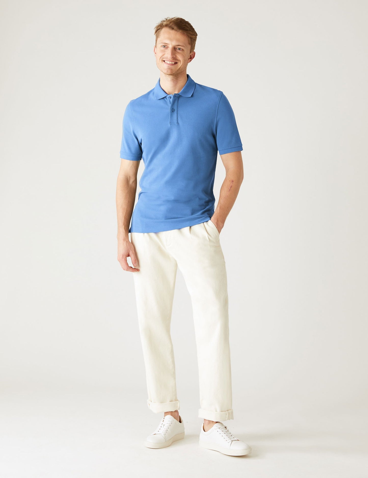 Saf Pamuklu Polo Yaka T-shirt