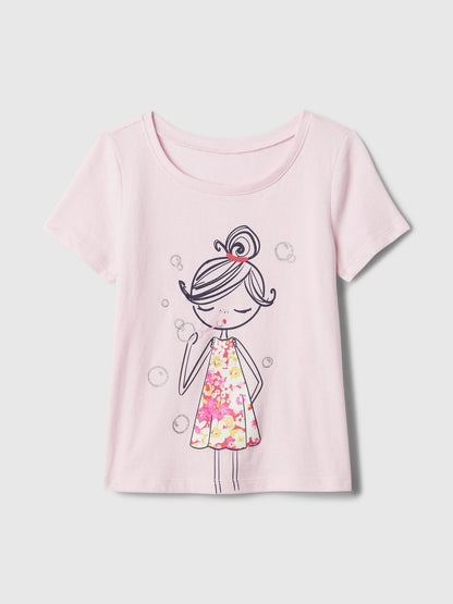 Pembe Grafikli T-shirt