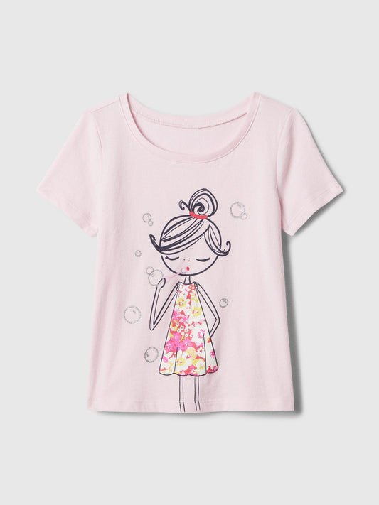Pembe Grafikli T-shirt
