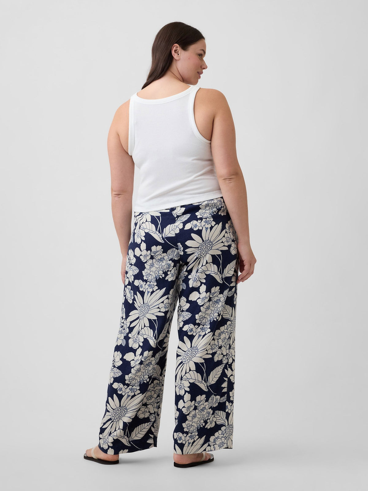 Çok Renkli Mid Rise Pull-on Wide-leg Pantolon