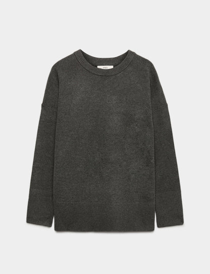 Kadın Air-yarn Oversize Uzun Kazak