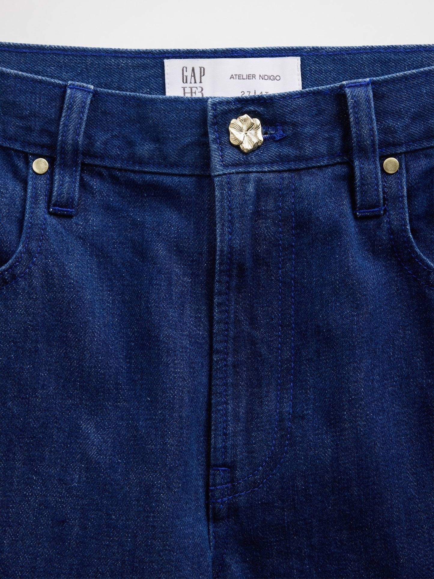 Koyu Mavi Gap × Hfr Low Slung Çiçekli Extra Baggy Jean Pantolon By Atelier Ndigo