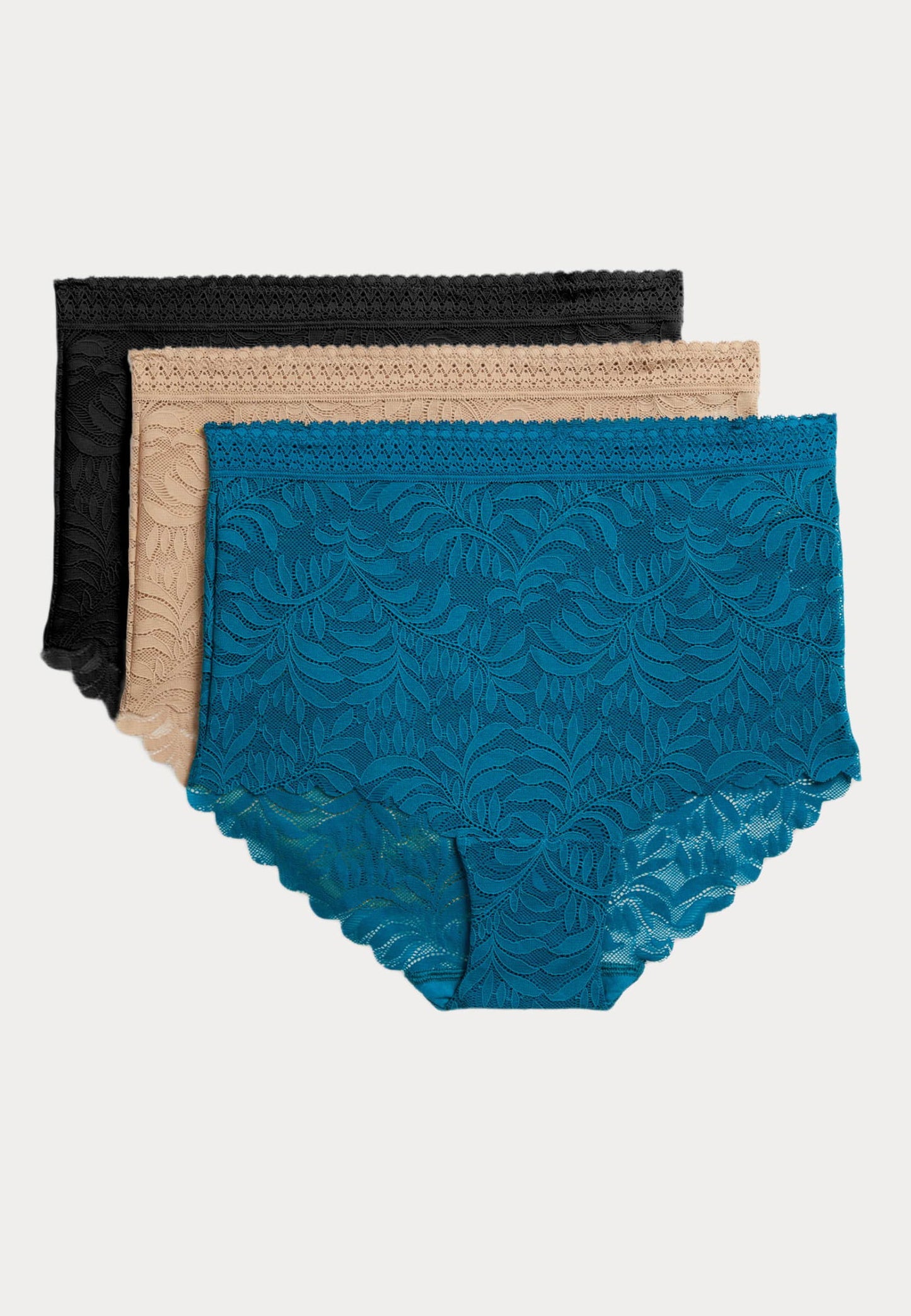 3'lü Flexifit™ Dantel Full Brief Külot Seti