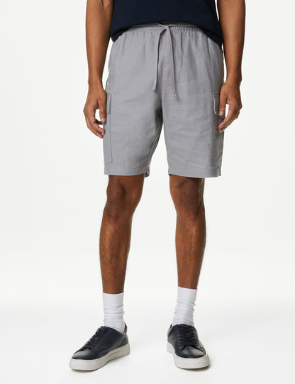 Regular Fit Utility Keten Şort