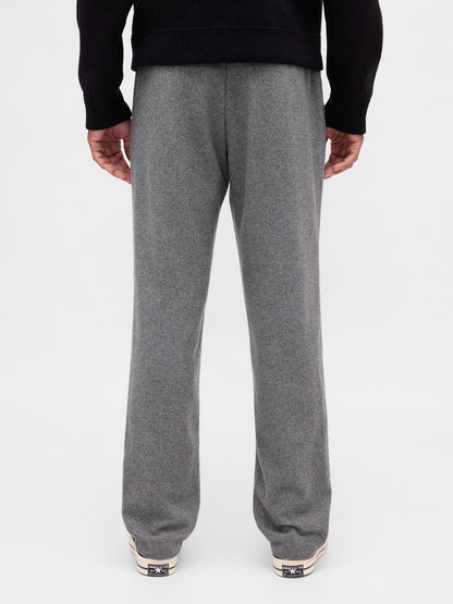 Gri Yün Karışımlı Relaxed Straight Pantolon