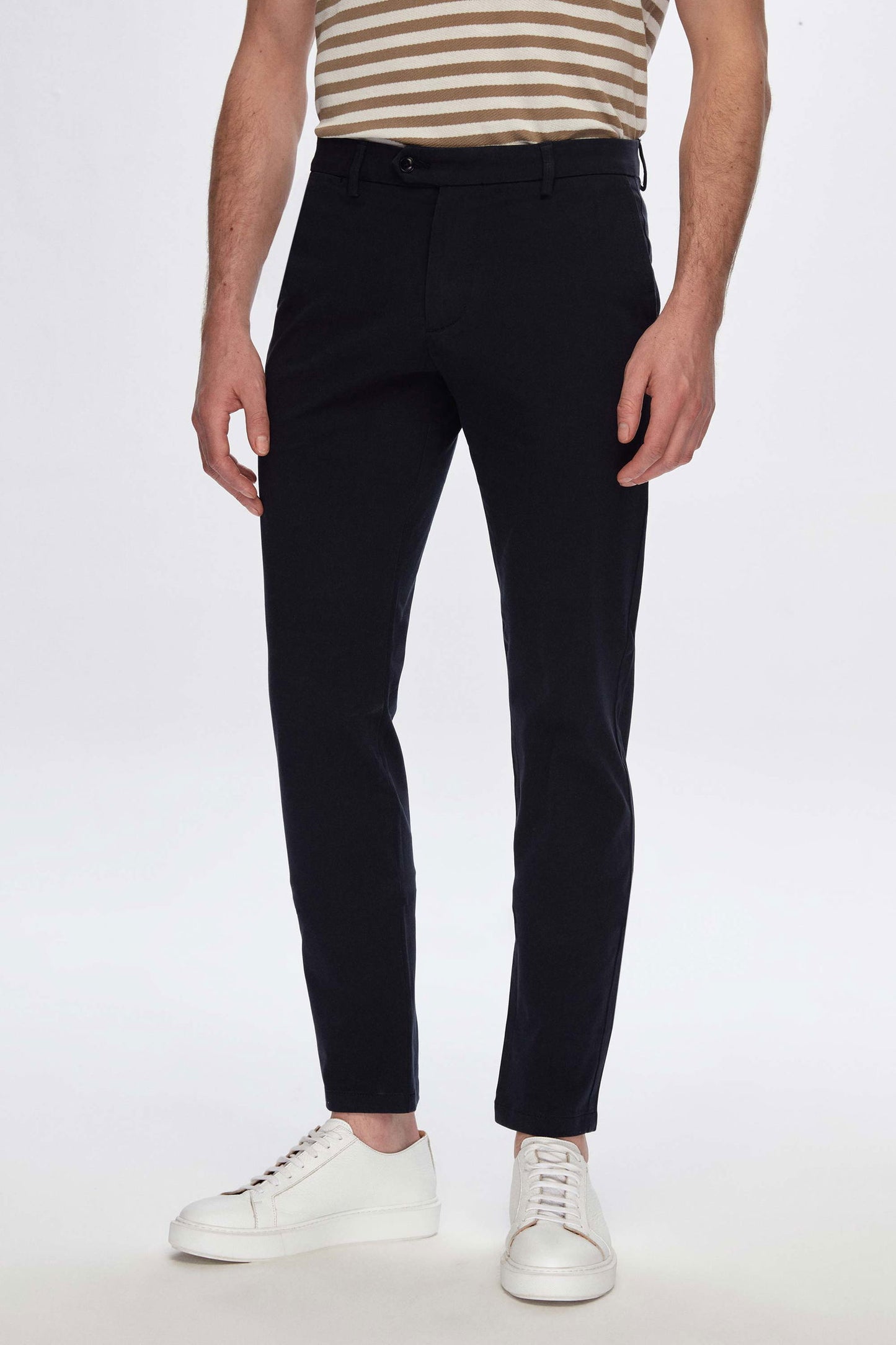 Damat Slim Fit Lacivert Bi Strech Pamuklu Beli Içten Lastikli Chino Pantolon